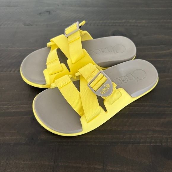 Chaco Chillos Slide Sandals Limelight Yellow Gray Comfort Outdoor Women’s 6 - Picture 3 of 7